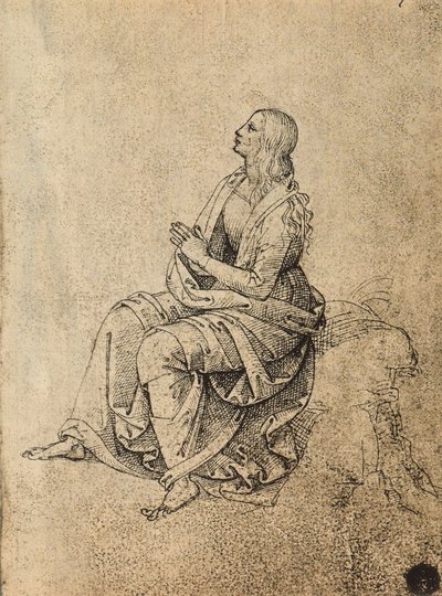 Figura femenina rezando; dibujo de Rafael. Gallerie dell